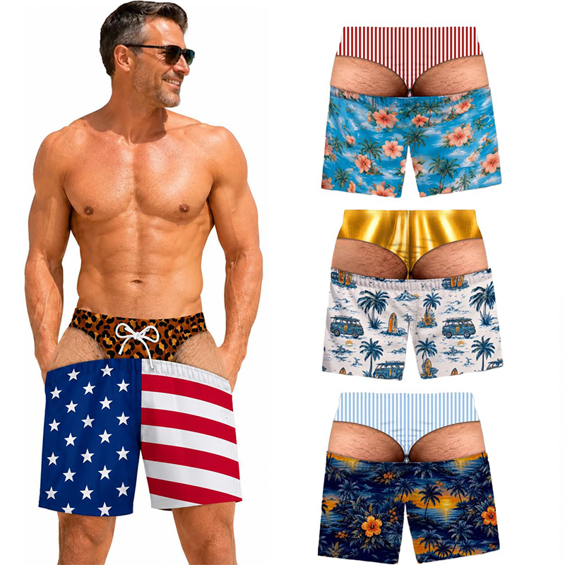 Swim Trunk Quick Dry - Novelty Men's Swim Trunks Funny Hairy
