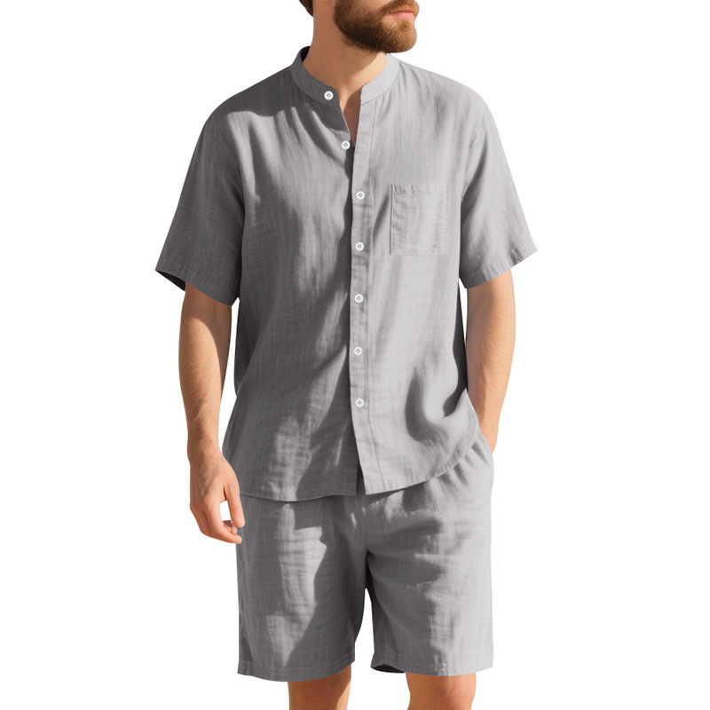 Summer Men's Linen Loose-Fit S - Linen Shirt Breathable 评论和价格