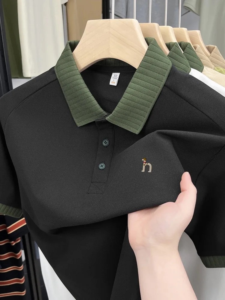 Luxury brand men's short sleev - Polo Shirt Pique 评论和价格