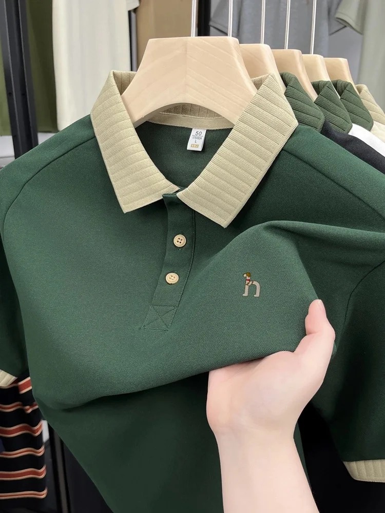 Luxury brand men's short sleev - Polo Shirt Pique 评论和价格