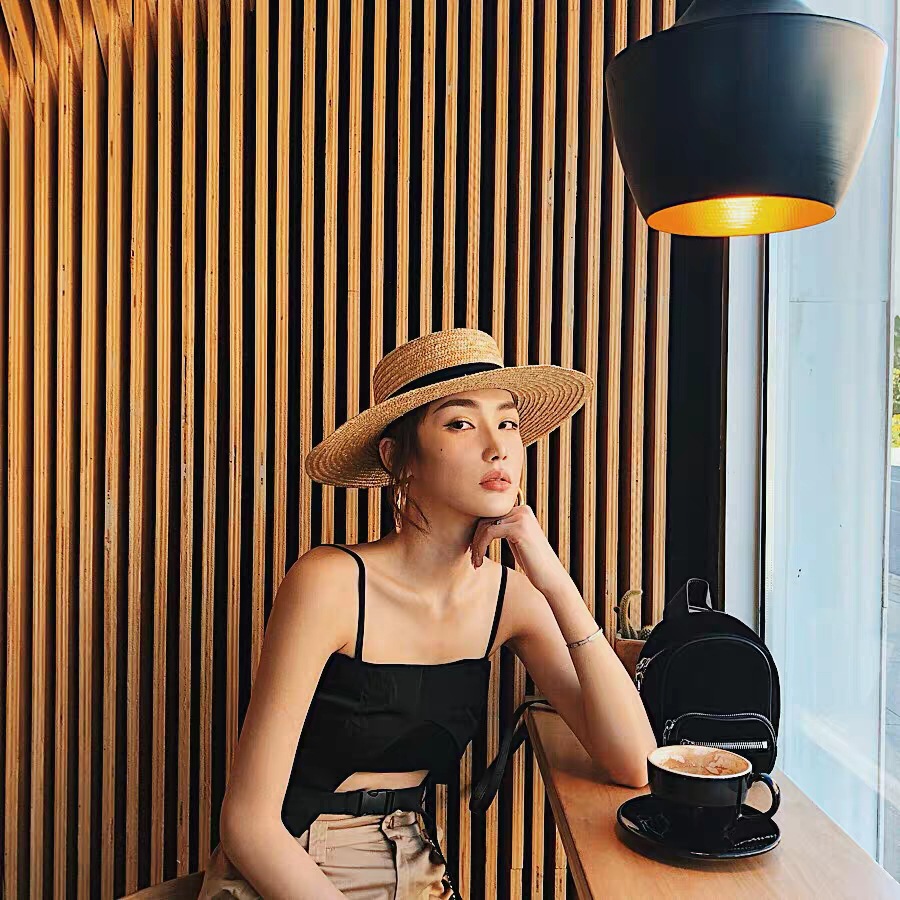 Boater Straw Hat French elegan - Bucket Hat Straw 评论和价格