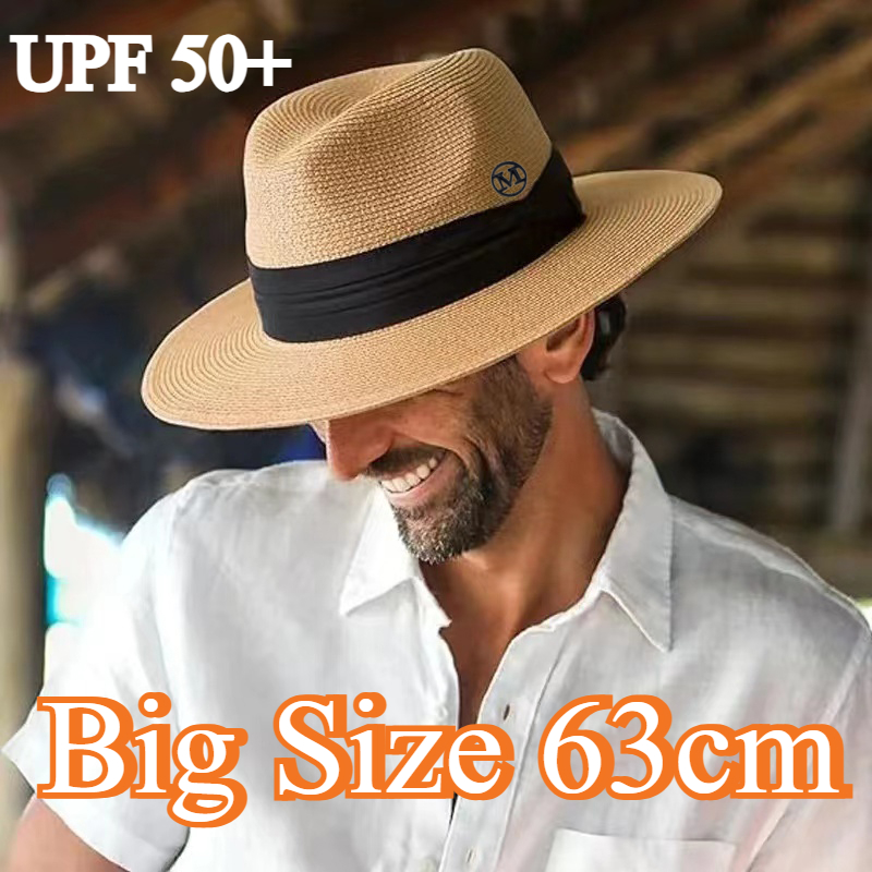 Big Size XL 63cm Travel Panama - Bucket Hat Straw 评论和价格