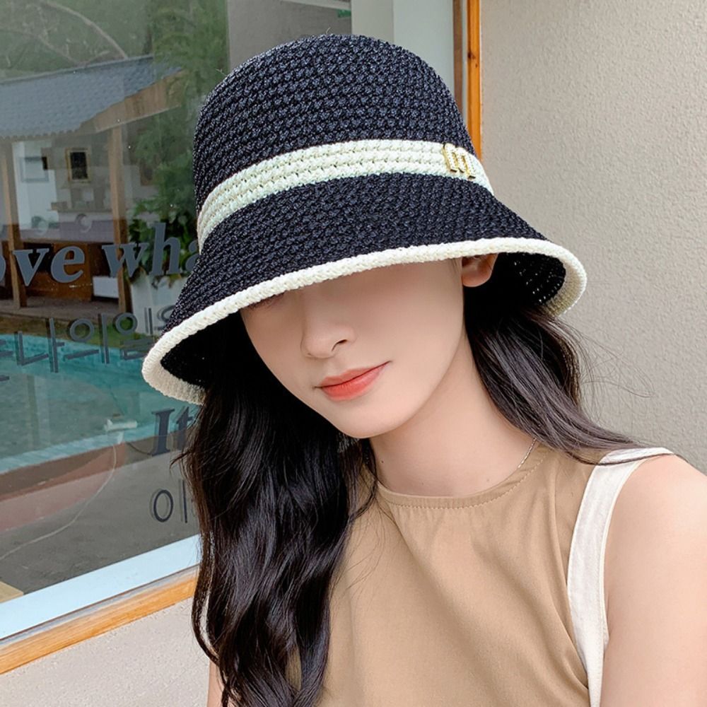Elegant Bow Fisherman Hat Fold - Bucket Hat Straw 评论和价格