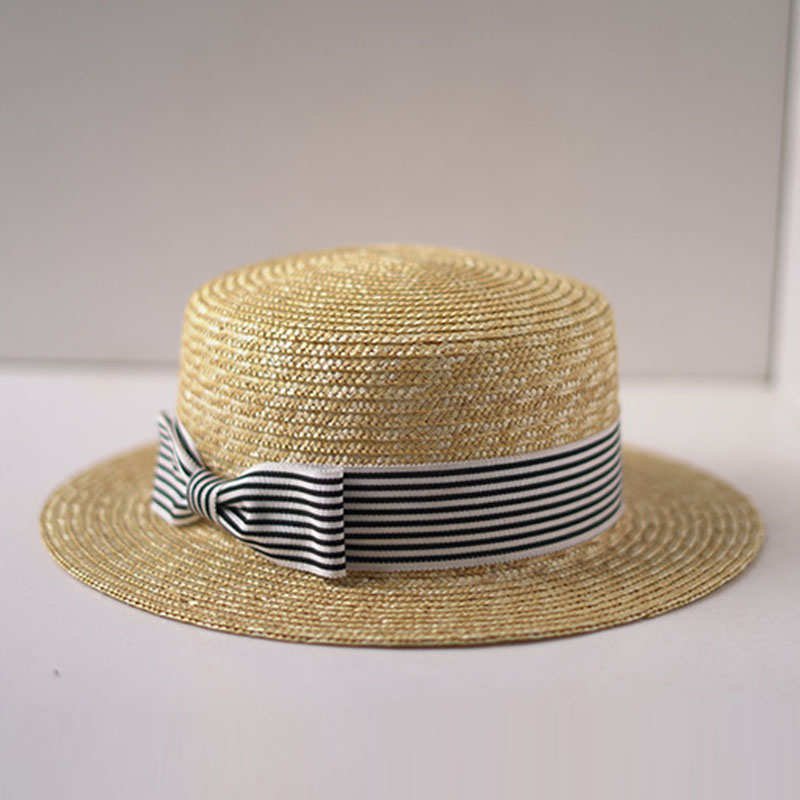 Wide Brim Boater Hats Flat Top - Bucket Hat Straw 评论和价格
