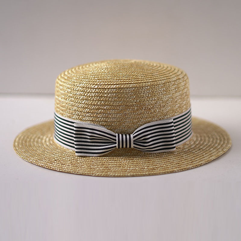 Wide Brim Boater Hats Flat Top - Bucket Hat Straw 评论和价格